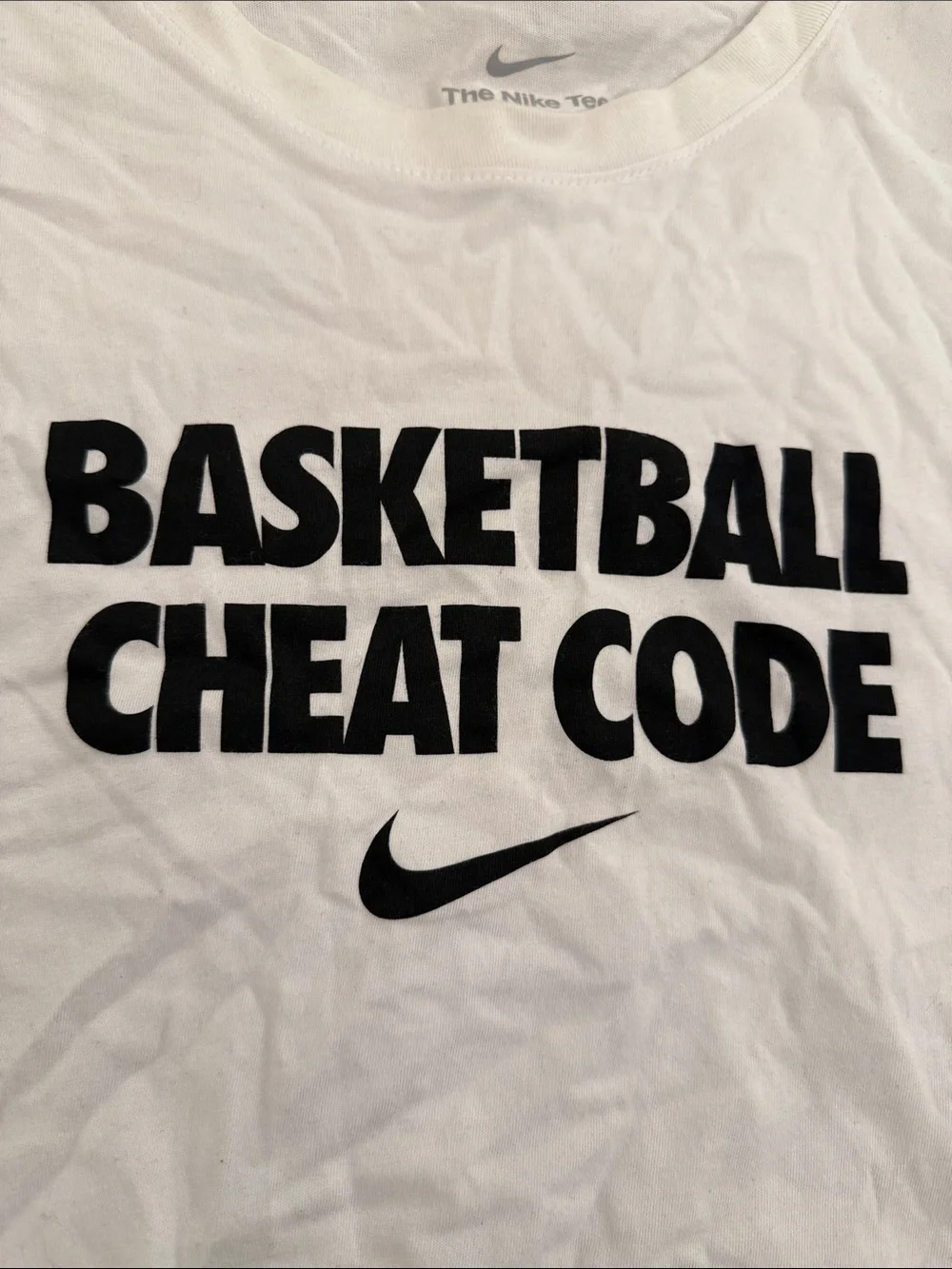 Nike White 'Basketball Cheat Code' Short Sleeve Tee xxl